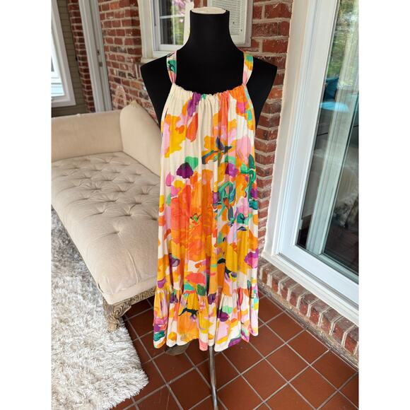 Anthropologie Painted Garden Midi Dress in 3X – Fresh Floral Fun \ - Picture 2 of 7